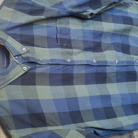 Timberland Plaid 100% Organic Cotton Blue , Green,Black Long Sleeve Button up M - Picture 4 of 15